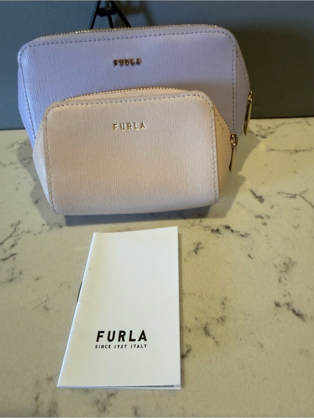 Furla Lavender Zip Wallet with Cream Coin Pouch